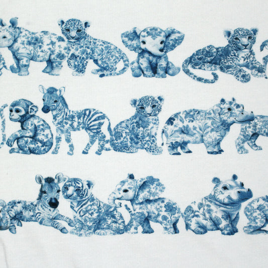 Dutch digital 'safari parade' brushed French terry knit, Oeko-Tex cert.