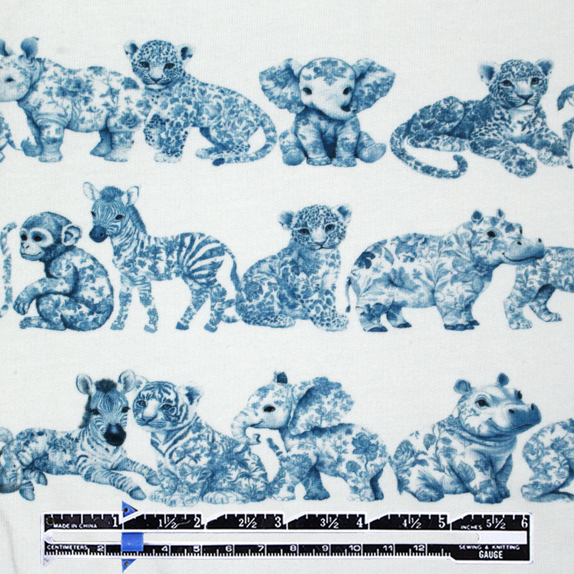 Dutch digital 'safari parade' brushed French terry knit, Oeko-Tex cert.