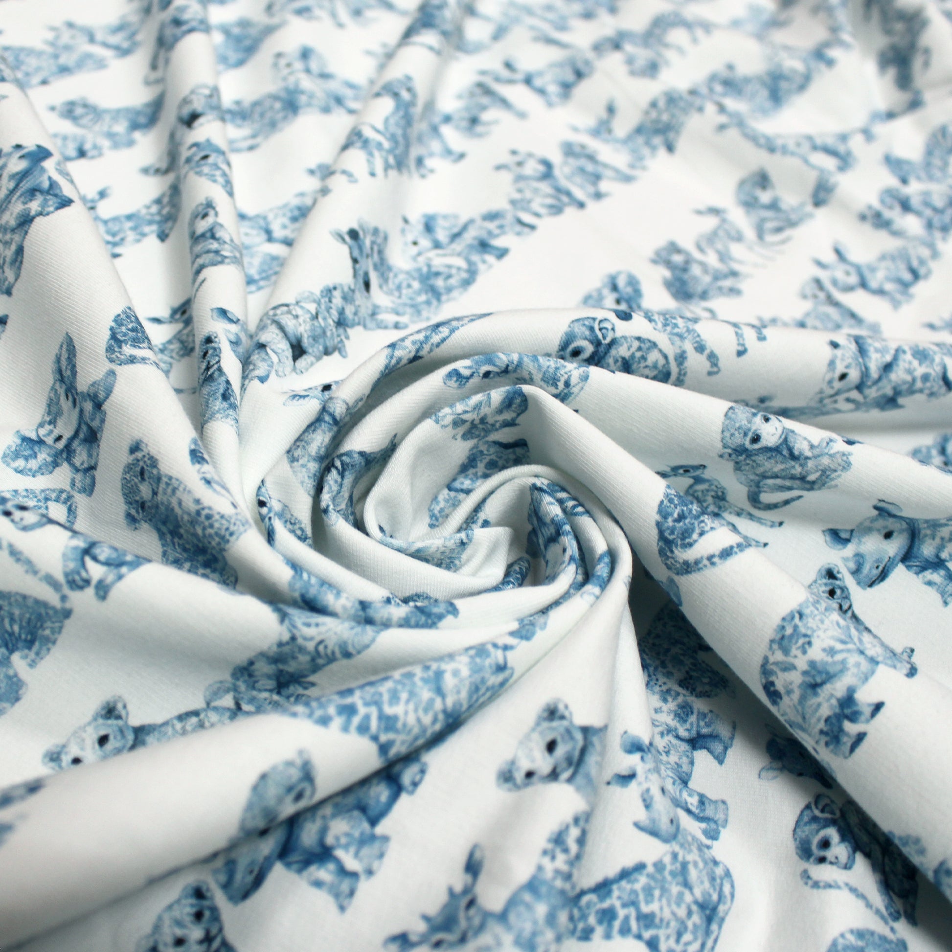 Dutch digital 'safari parade' brushed French terry knit, Oeko-Tex cert.