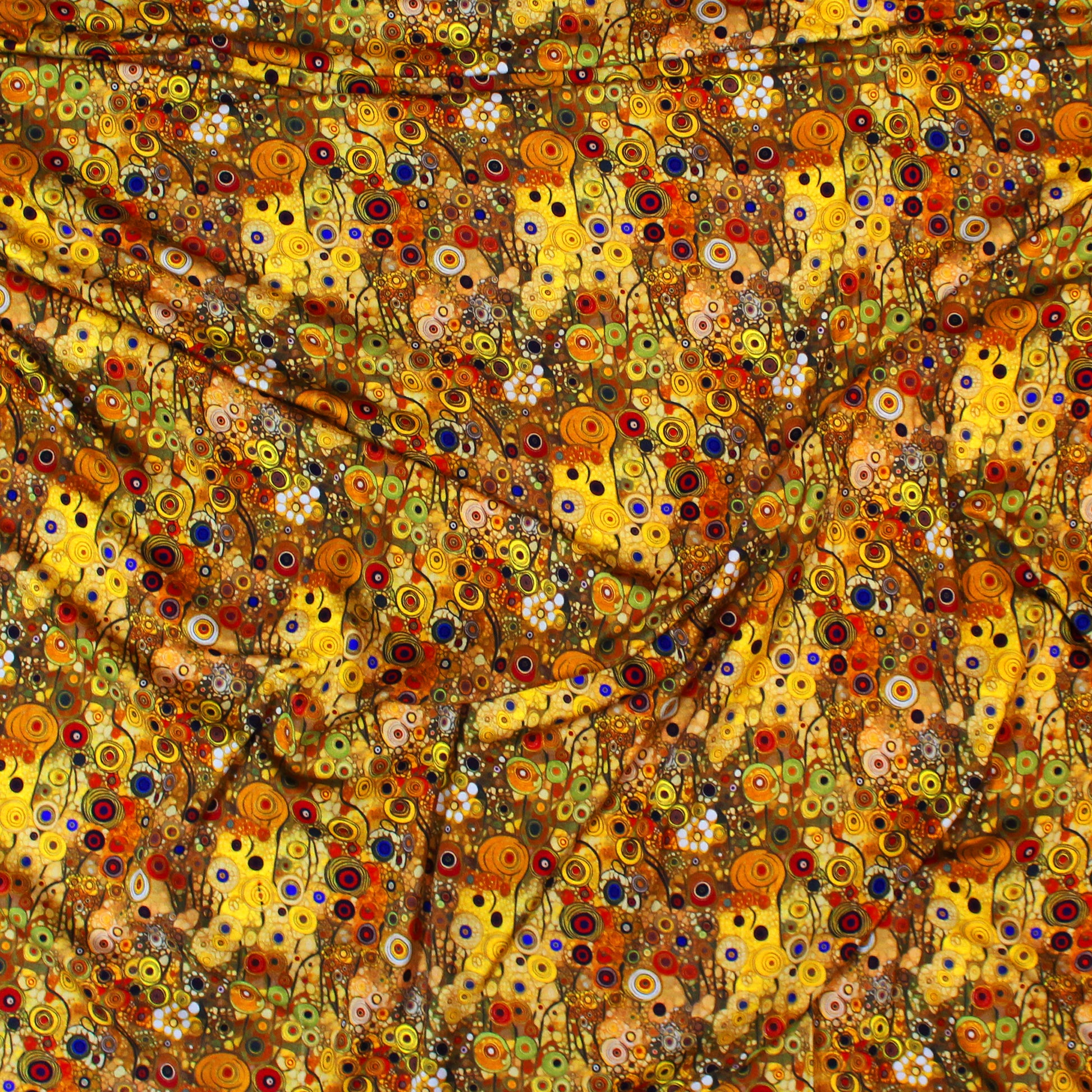 Dutch digital 'Klimt study' viscose knit, Oeko-Tex cert. - gold