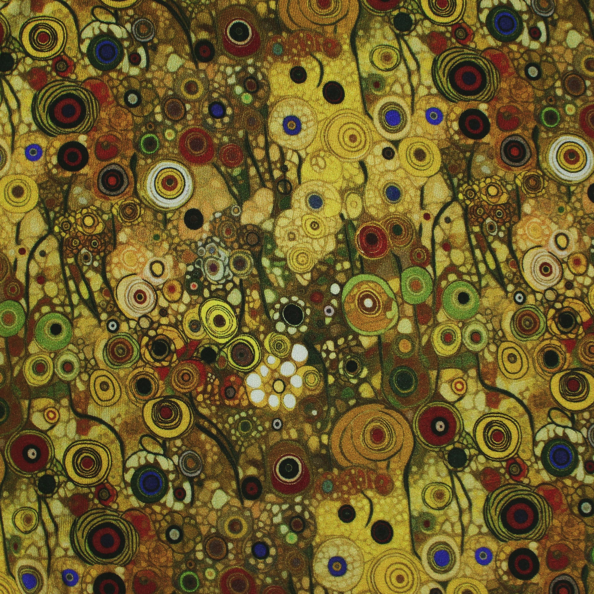 Dutch digital 'Klimt study' viscose knit, Oeko-Tex cert. - gold