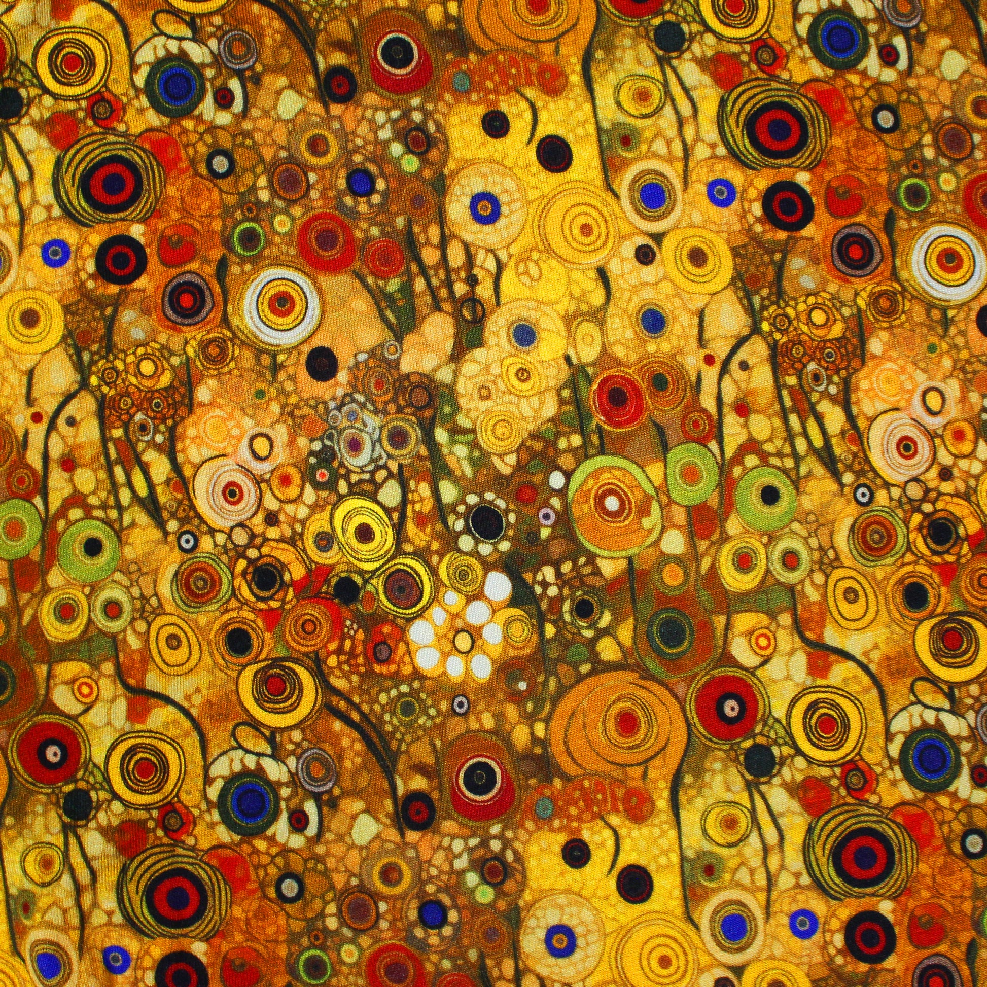 Dutch digital 'Klimt study' viscose knit, Oeko-Tex cert. - gold