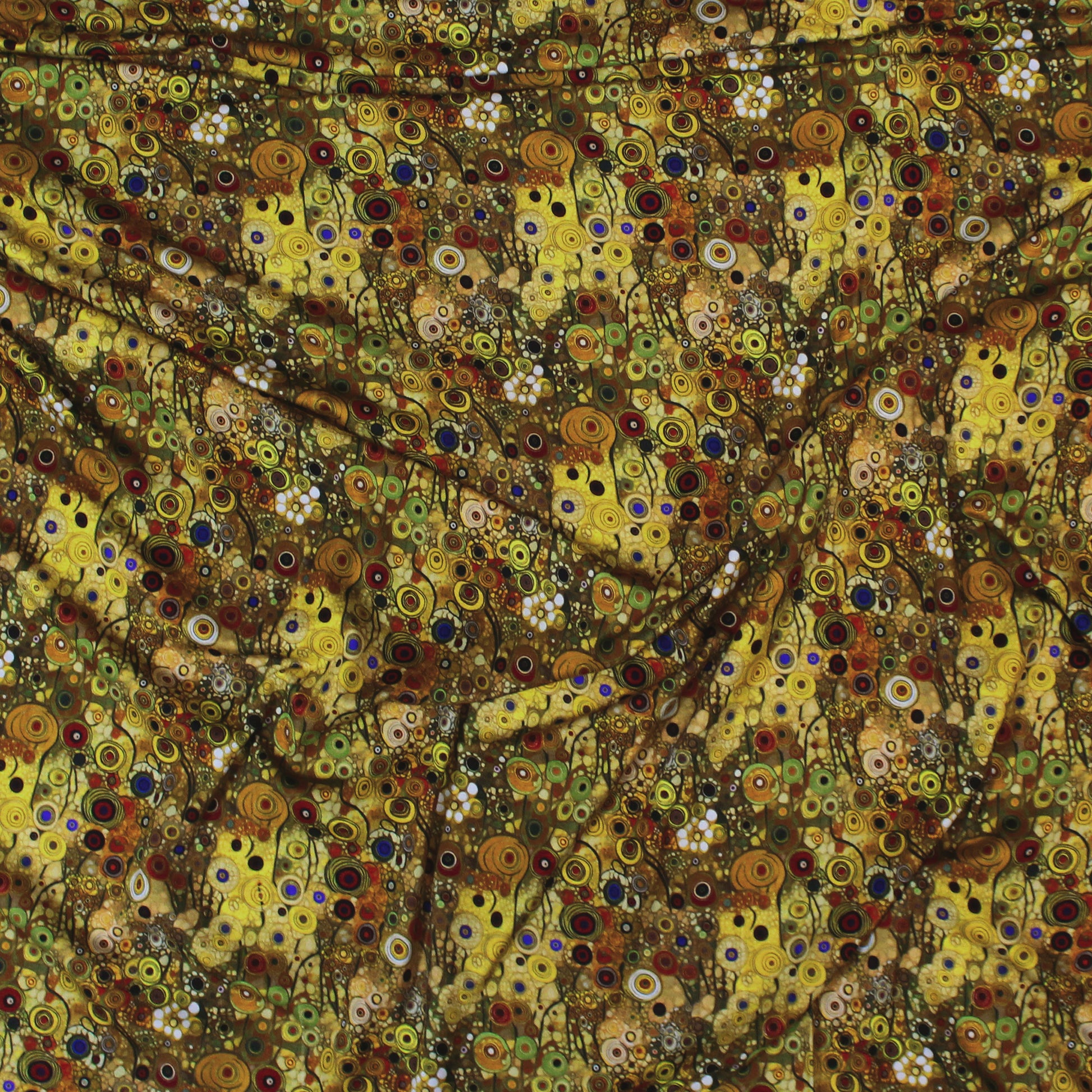 Dutch digital 'Klimt study' viscose knit, Oeko-Tex cert. - gold