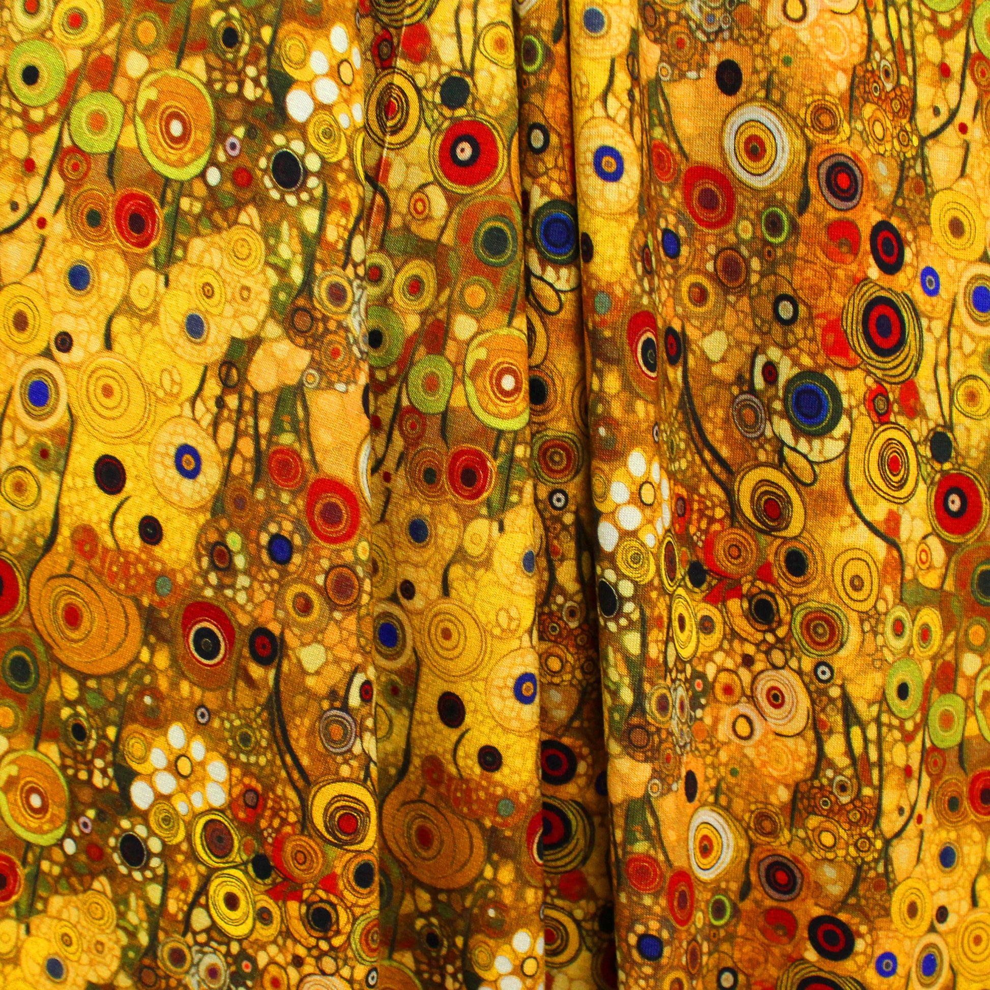 Dutch digital 'Klimt study' viscose knit, Oeko-Tex cert. - gold