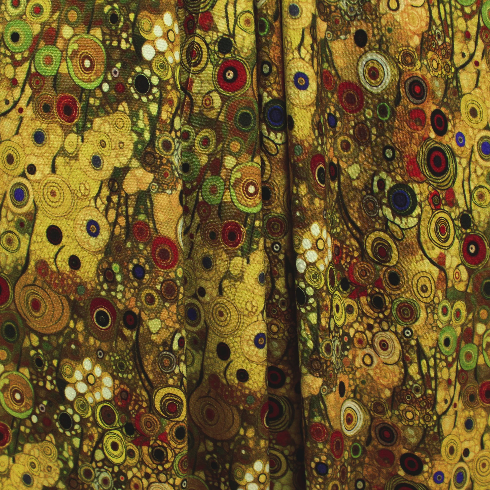 Dutch digital 'Klimt study' viscose knit, Oeko-Tex cert. - gold