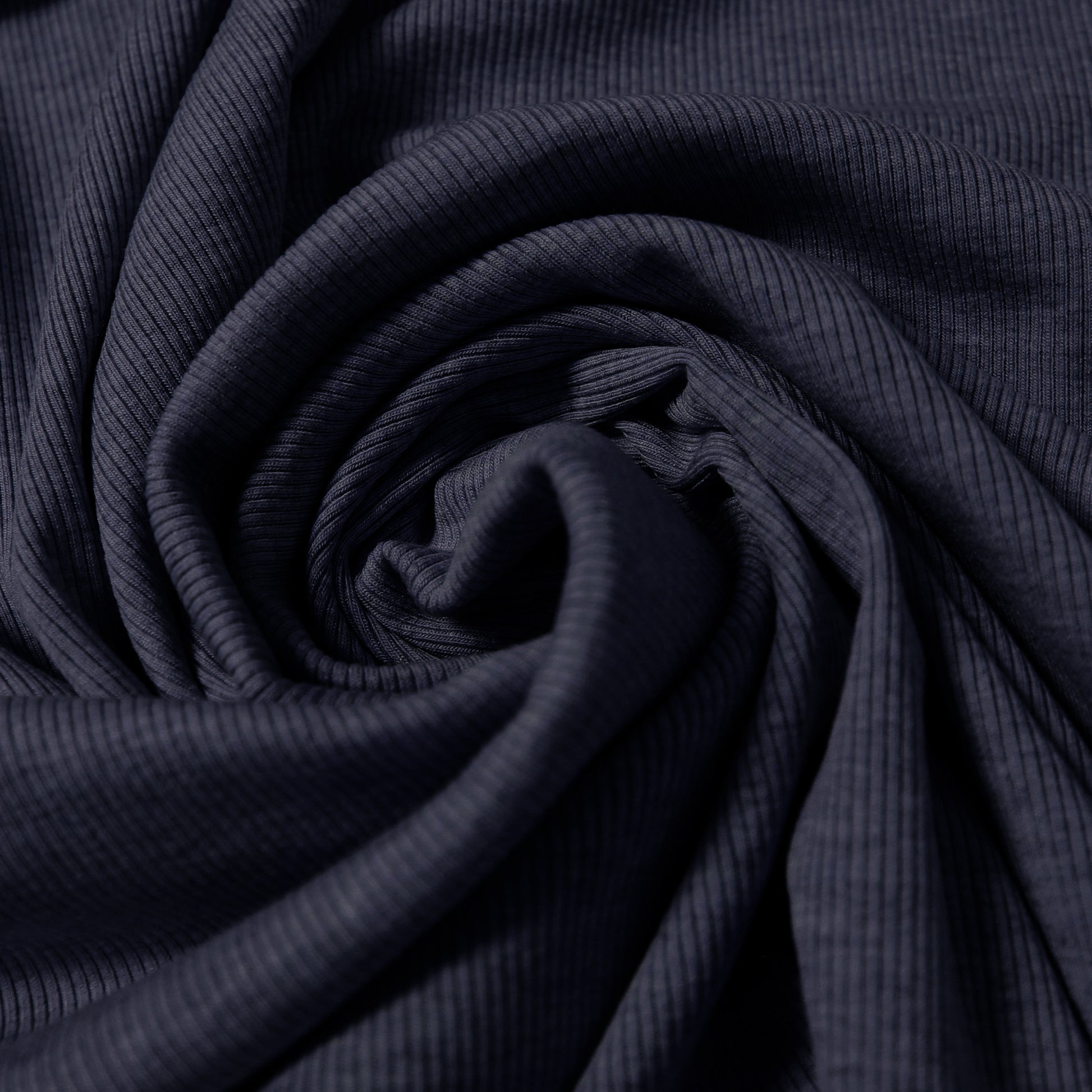 USA rayon spandex rib knit - peacoat