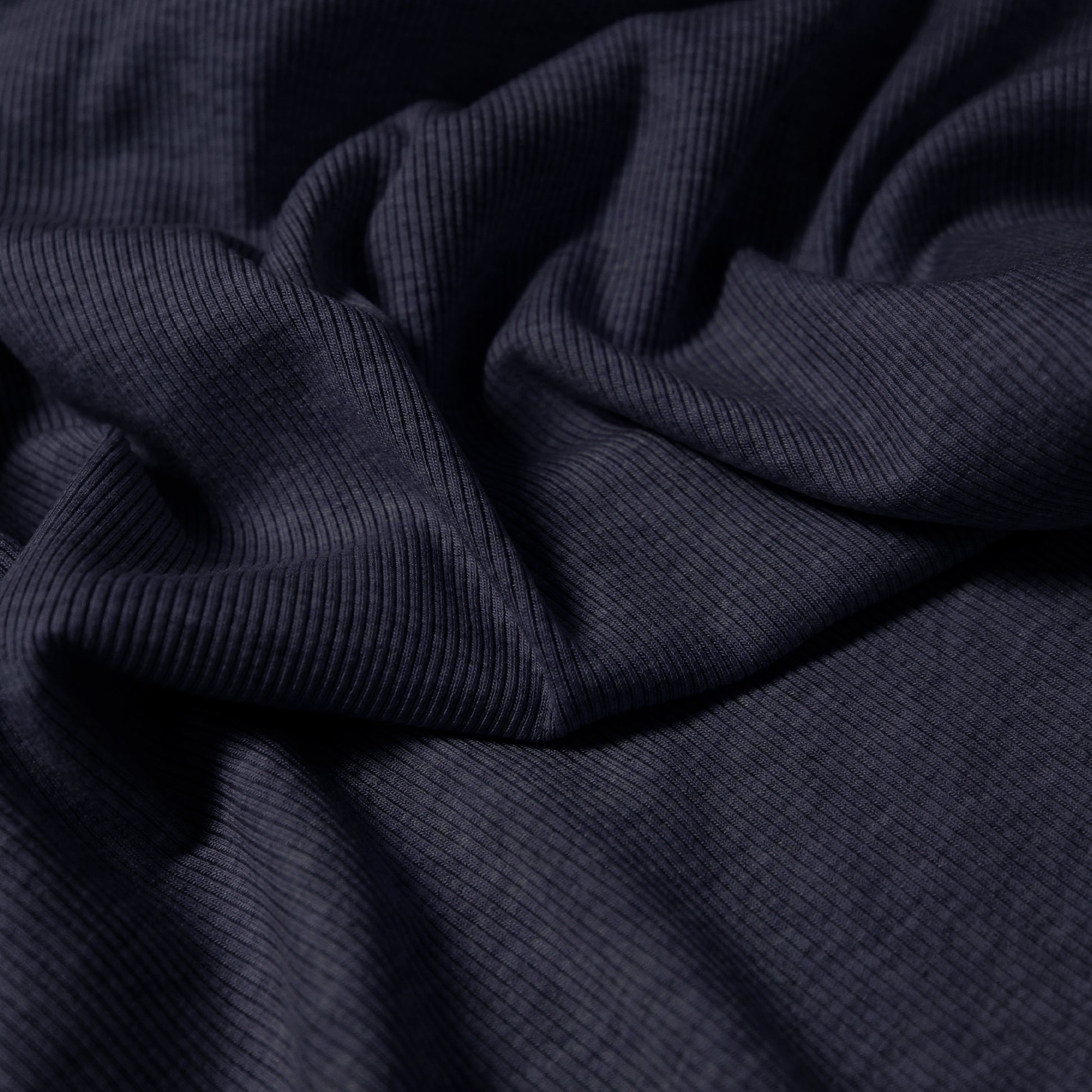 USA rayon spandex rib knit - peacoat