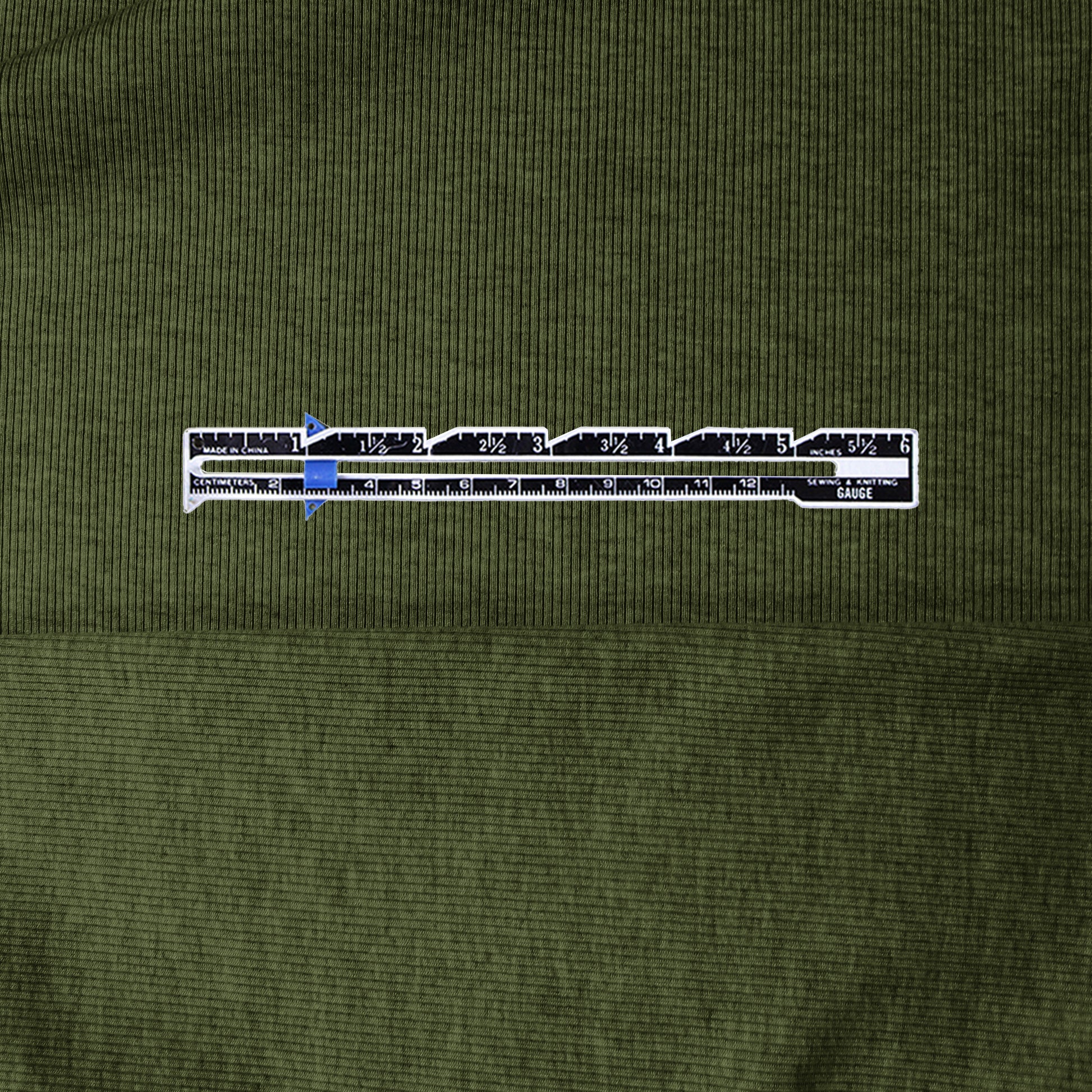 USA rayon spandex rib knit - heathered olive