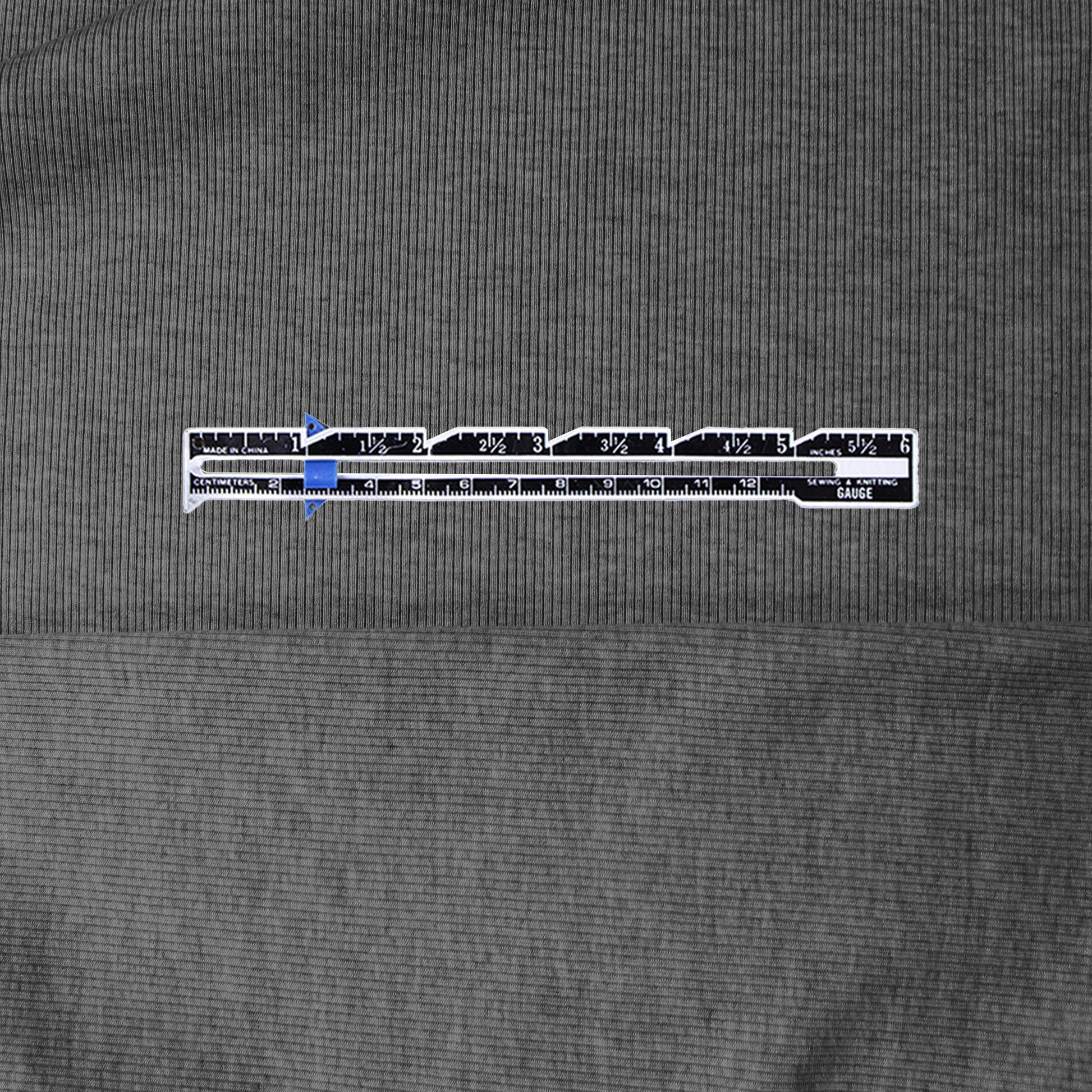 USA rayon spandex rib knit - heathered steel