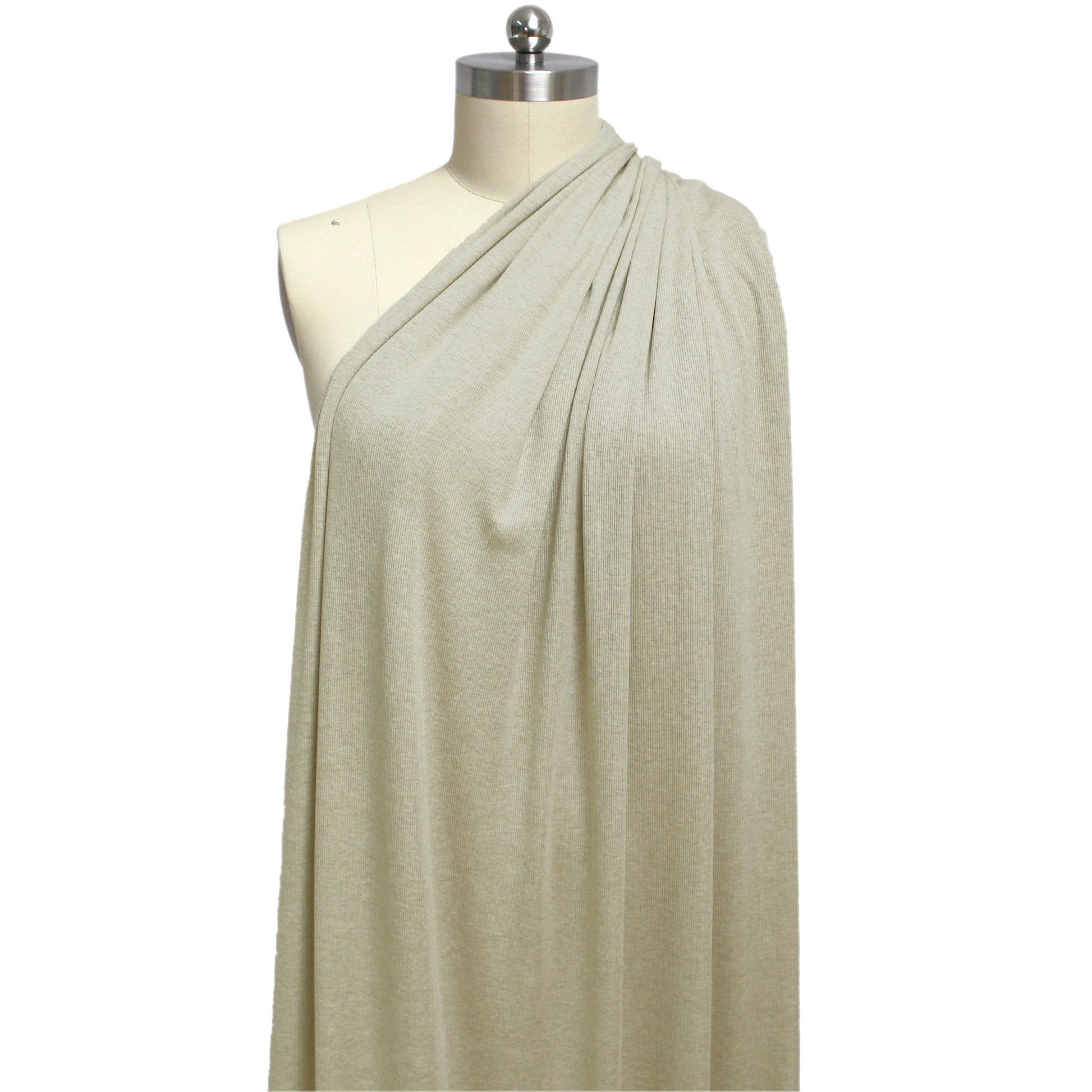 USA rayon spandex rib knit - oatmeal