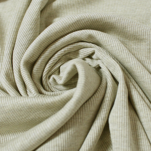 USA rayon spandex rib knit - oatmeal