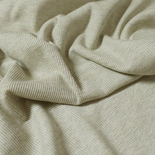 USA rayon spandex rib knit - oatmeal
