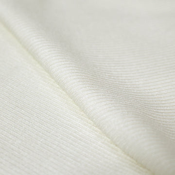 USA rayon spandex rib knit - cream