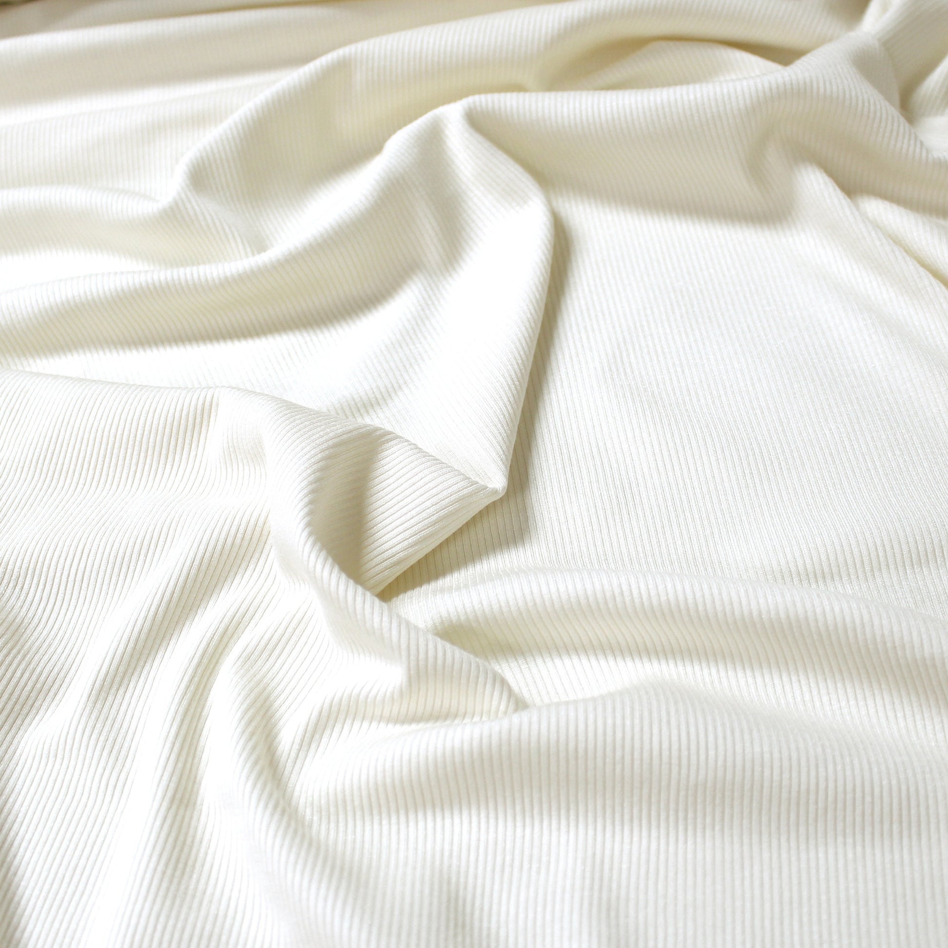 USA rayon spandex rib knit - cream