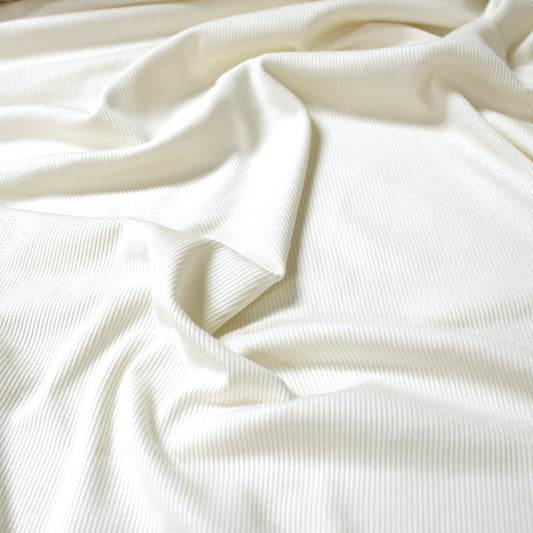 USA rayon spandex rib knit - cream