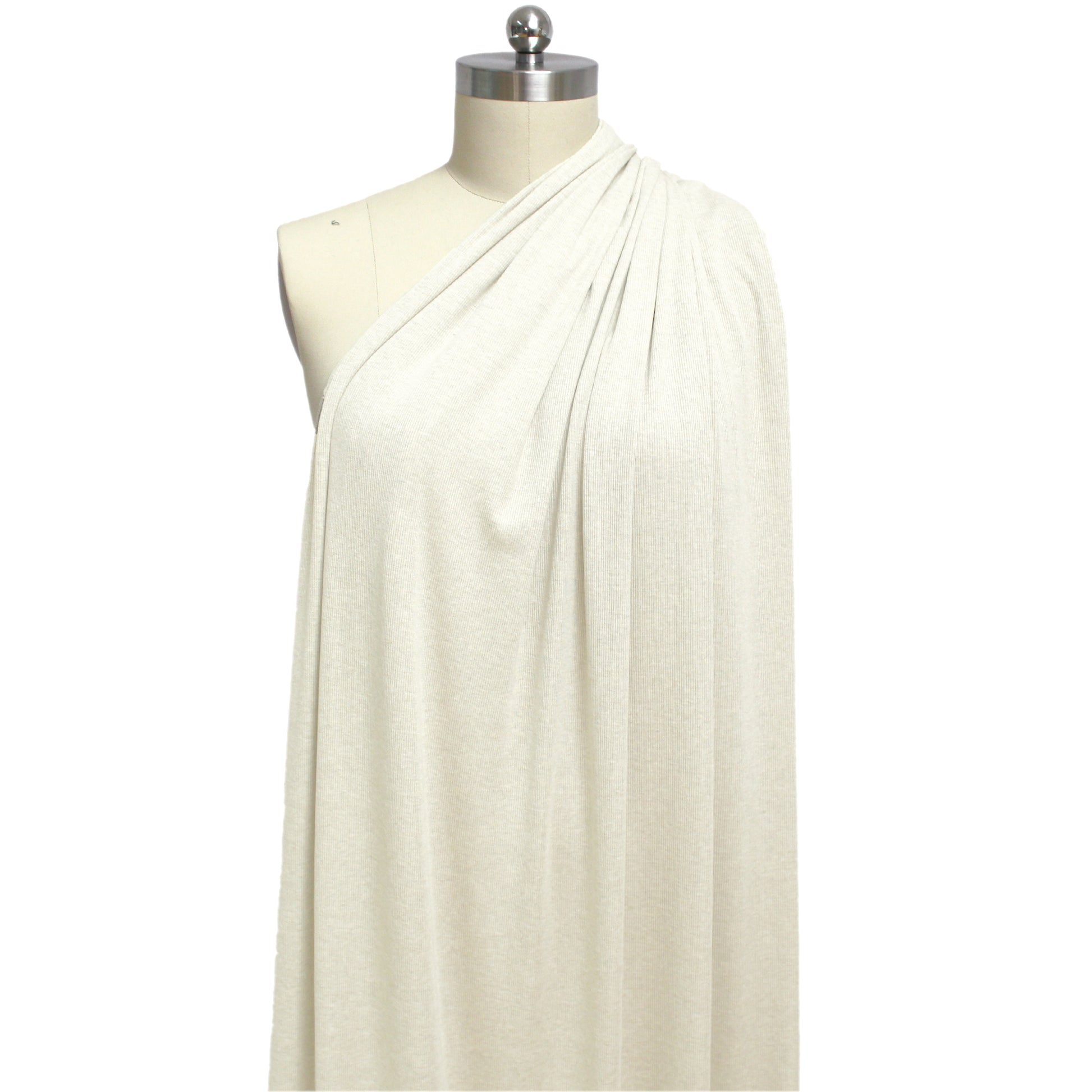 USA rayon spandex rib knit - cream