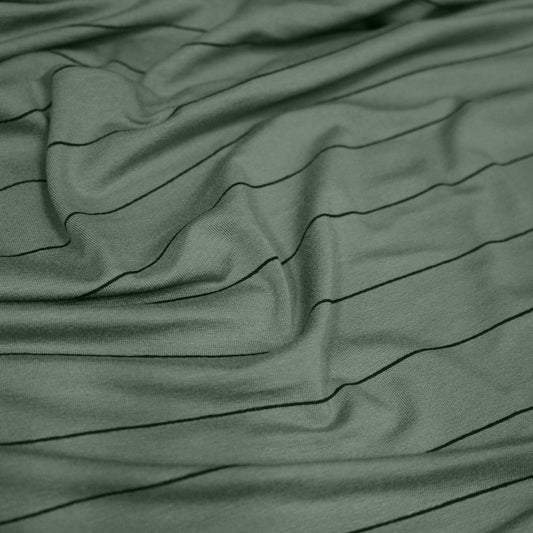 yarn-dyed wide stripe viscose/spandex jersey - silver sage/black