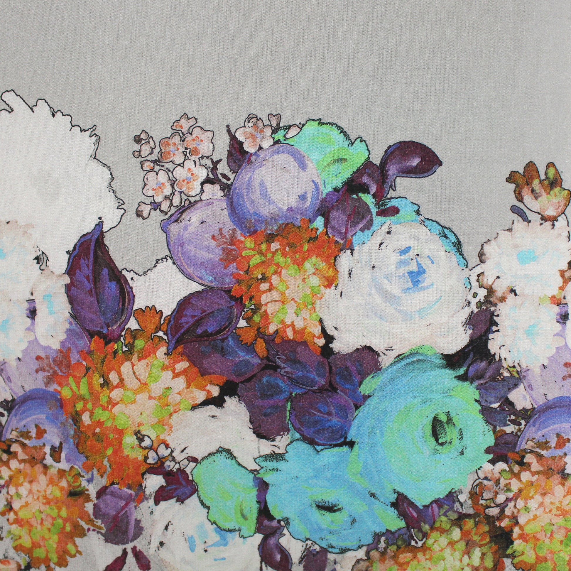 Italian 'garden musings' wool/cotton crepe woven