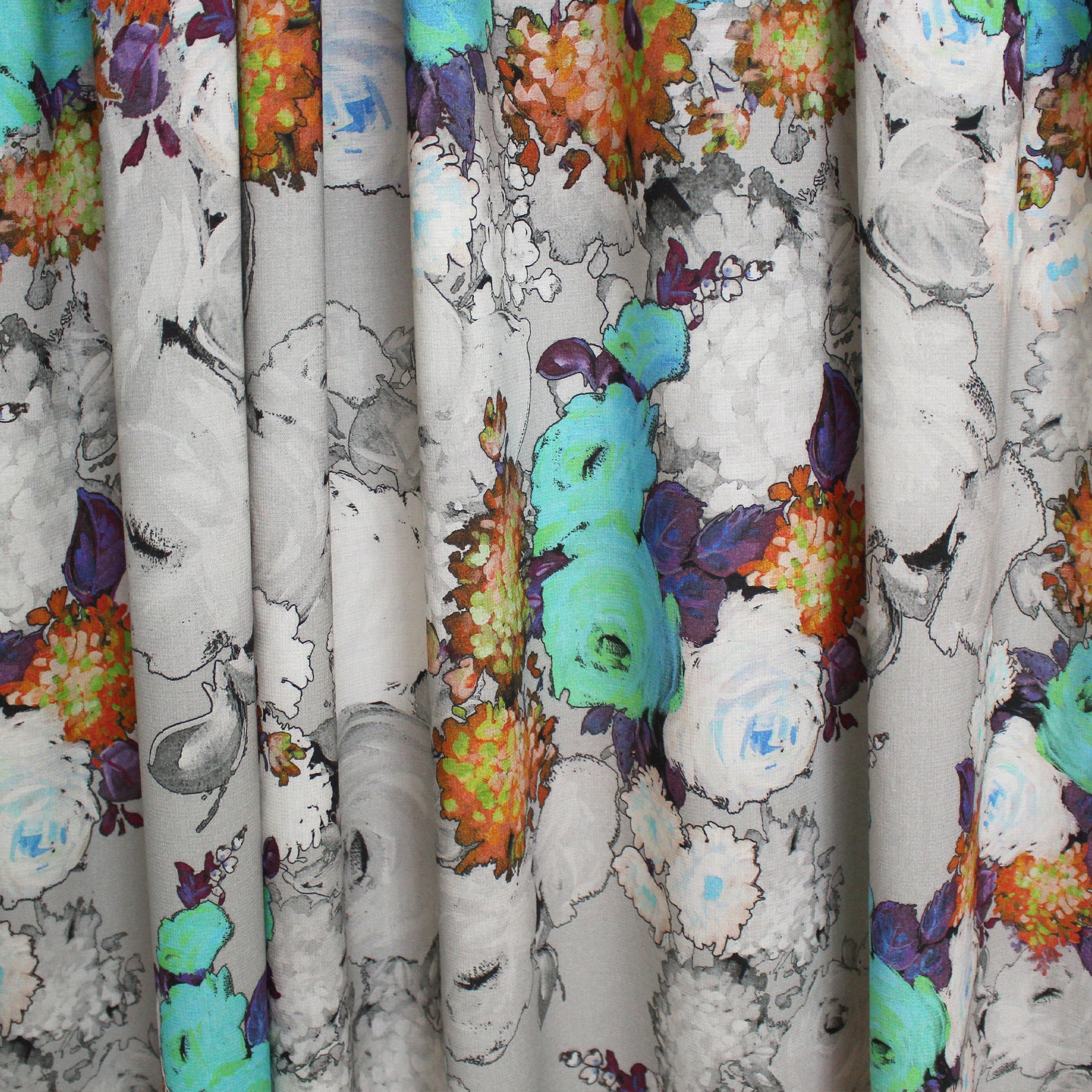 Italian 'garden musings' wool/cotton crepe woven
