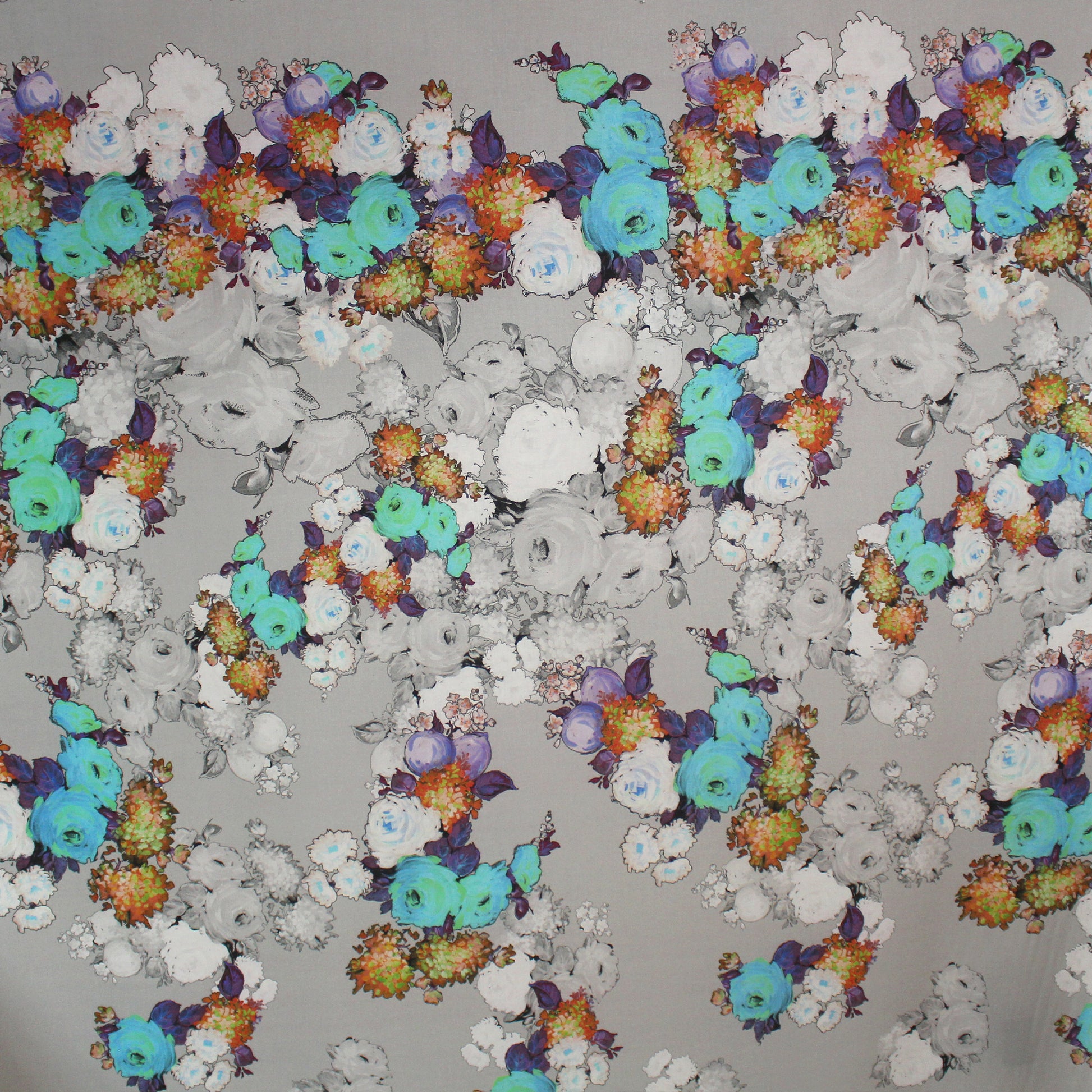 Italian 'garden musings' wool/cotton crepe woven