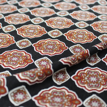 'bronze medallion' drapey viscose knit - black