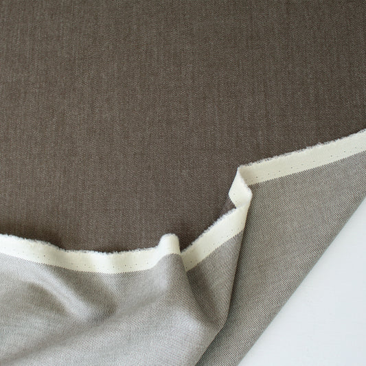 Italian virgin wool twill suiting - soft walnut