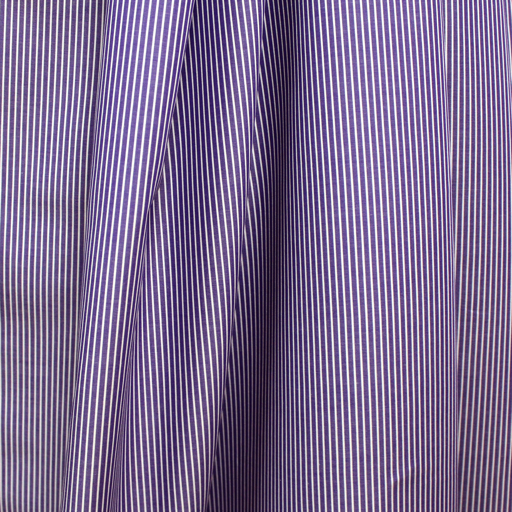 Italian striped lightweight oxford shirting - blue/white