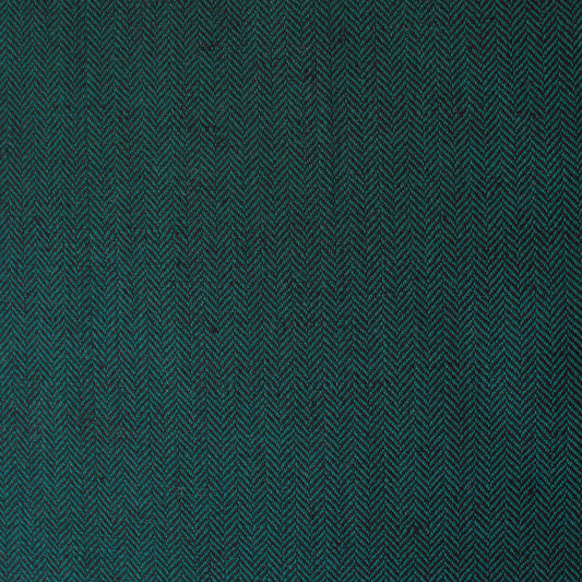 L0ro Piana virgin wool/linen herringbone suiting - blue spruce/black