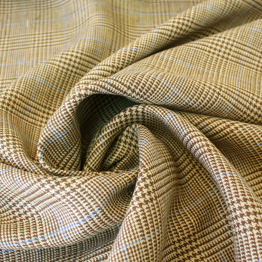 R@lph Lauren 100% linen check suiting - toasted wheat