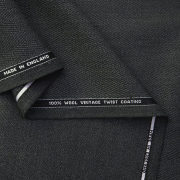 English virgin wool herringbone suiting - gunmetal