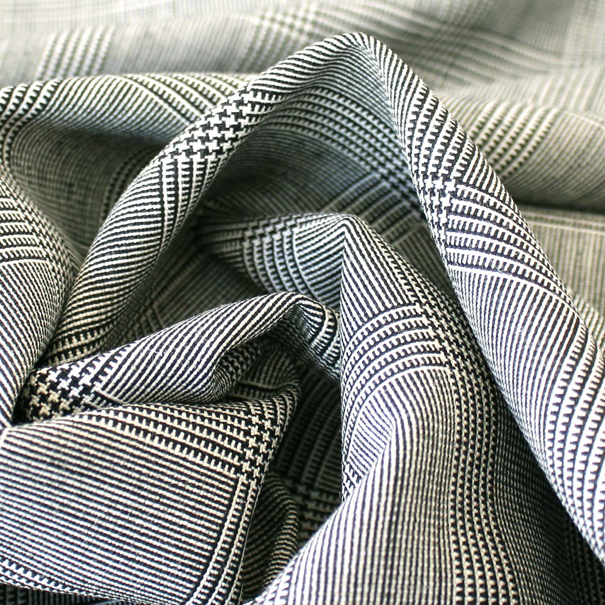 R@lph Lauren mohair/worsted wool plaid suiting - black/white