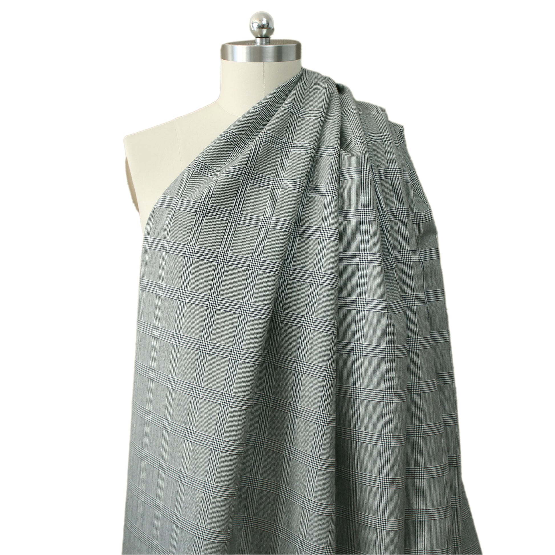 R@lph Lauren mohair/worsted wool plaid suiting - black/white