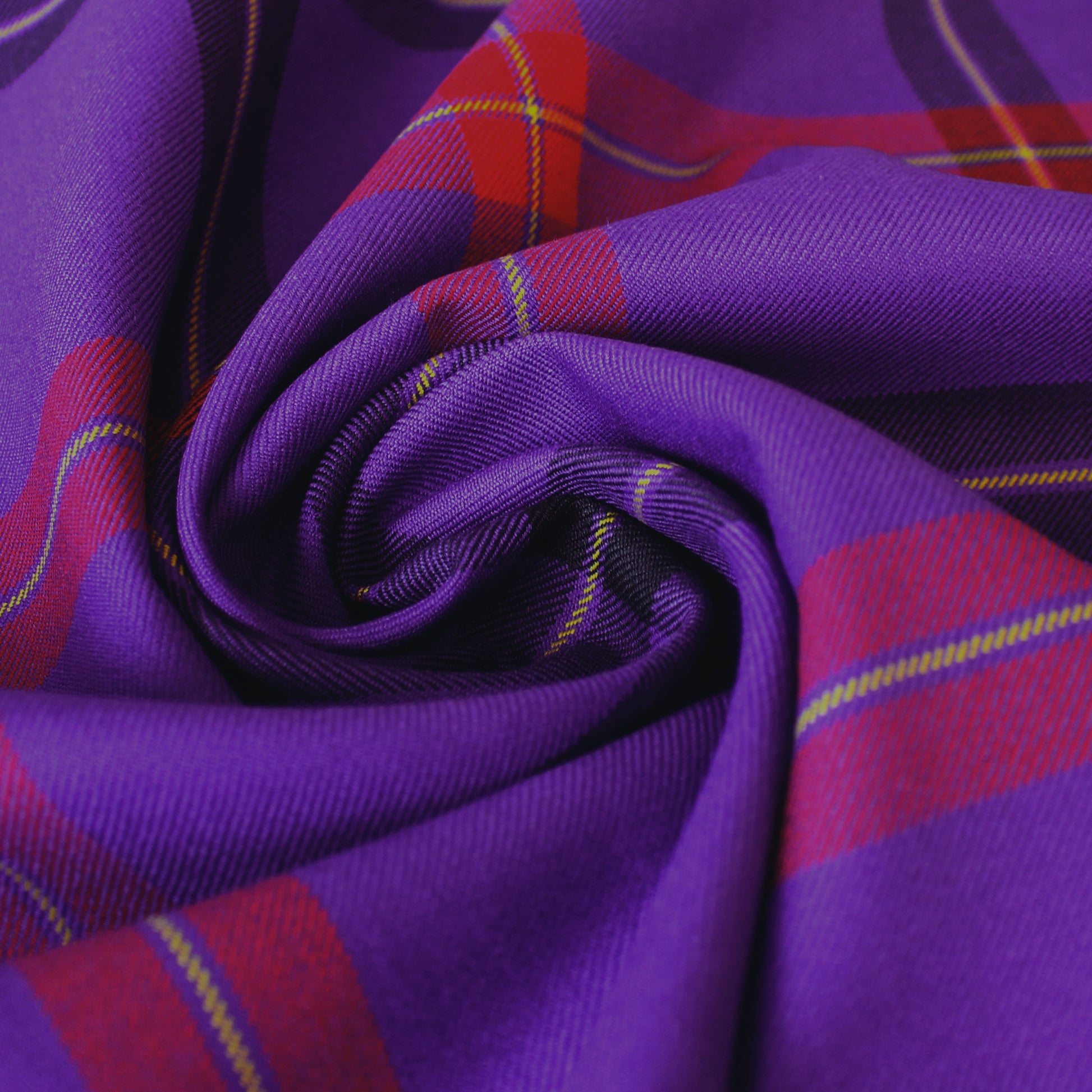 Italian 'concord plaid' 100% wool twill suiting