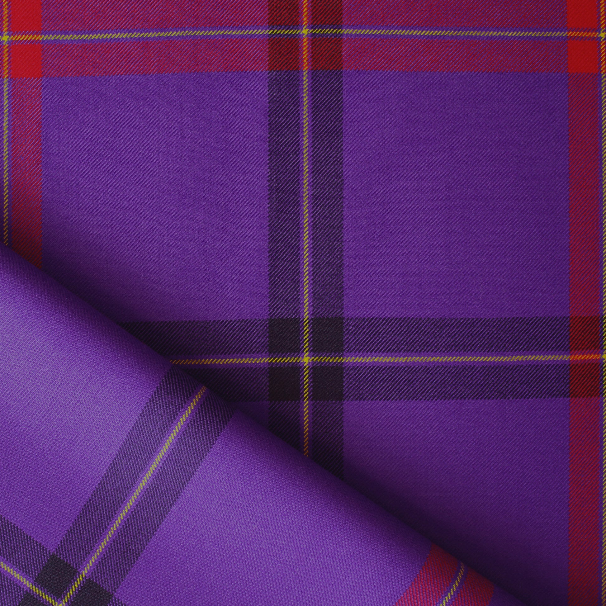 Italian 'concord plaid' 100% wool twill suiting