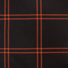 Italian windowpane plaid wool twill suiting - persimmon/black