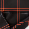Italian windowpane plaid wool twill suiting - persimmon/black