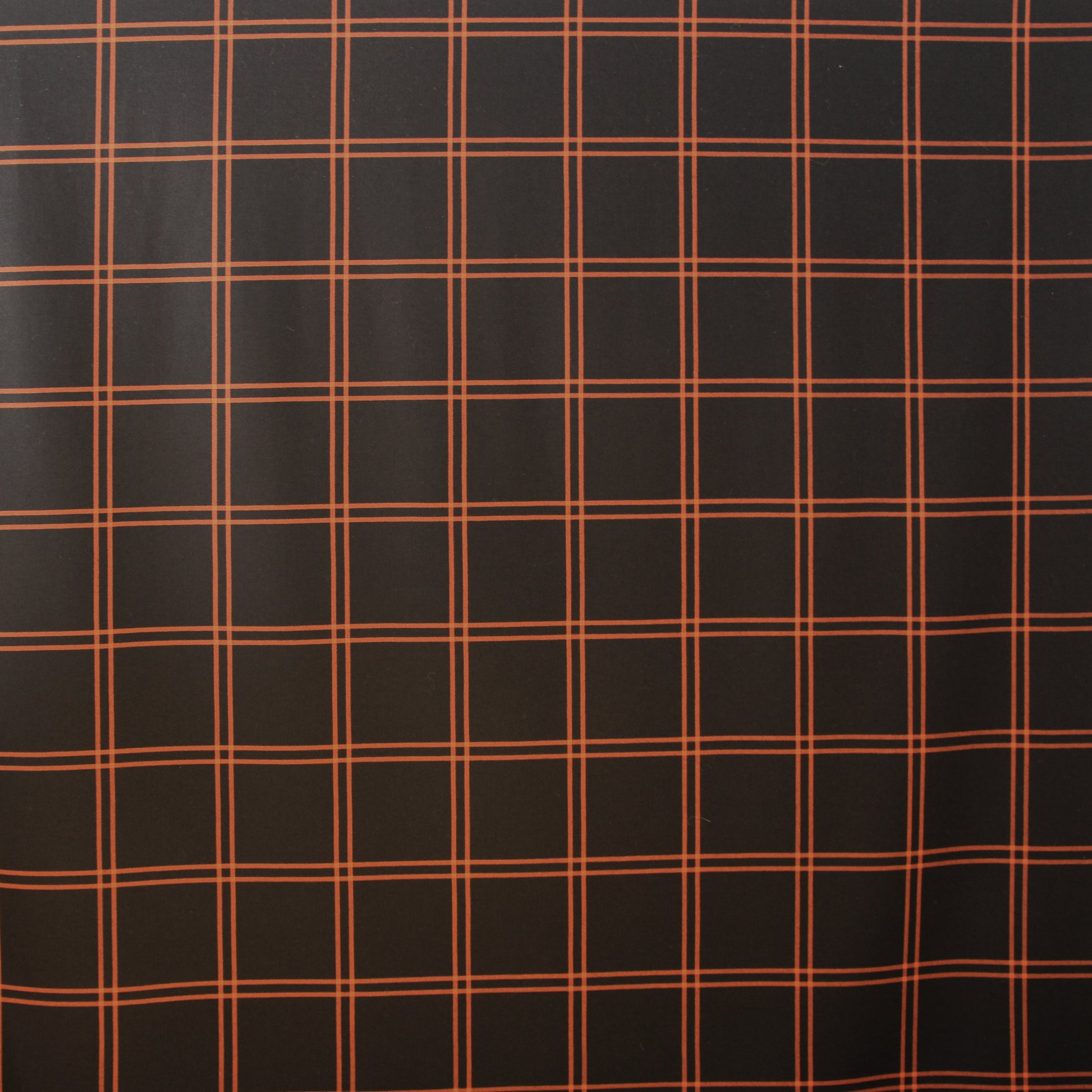 Italian windowpane plaid wool twill suiting - persimmon/black