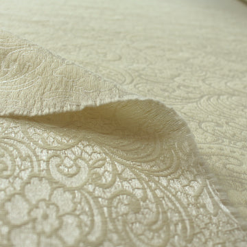 Etr0 lustrous 'antique flora' wool/Lurex brocade