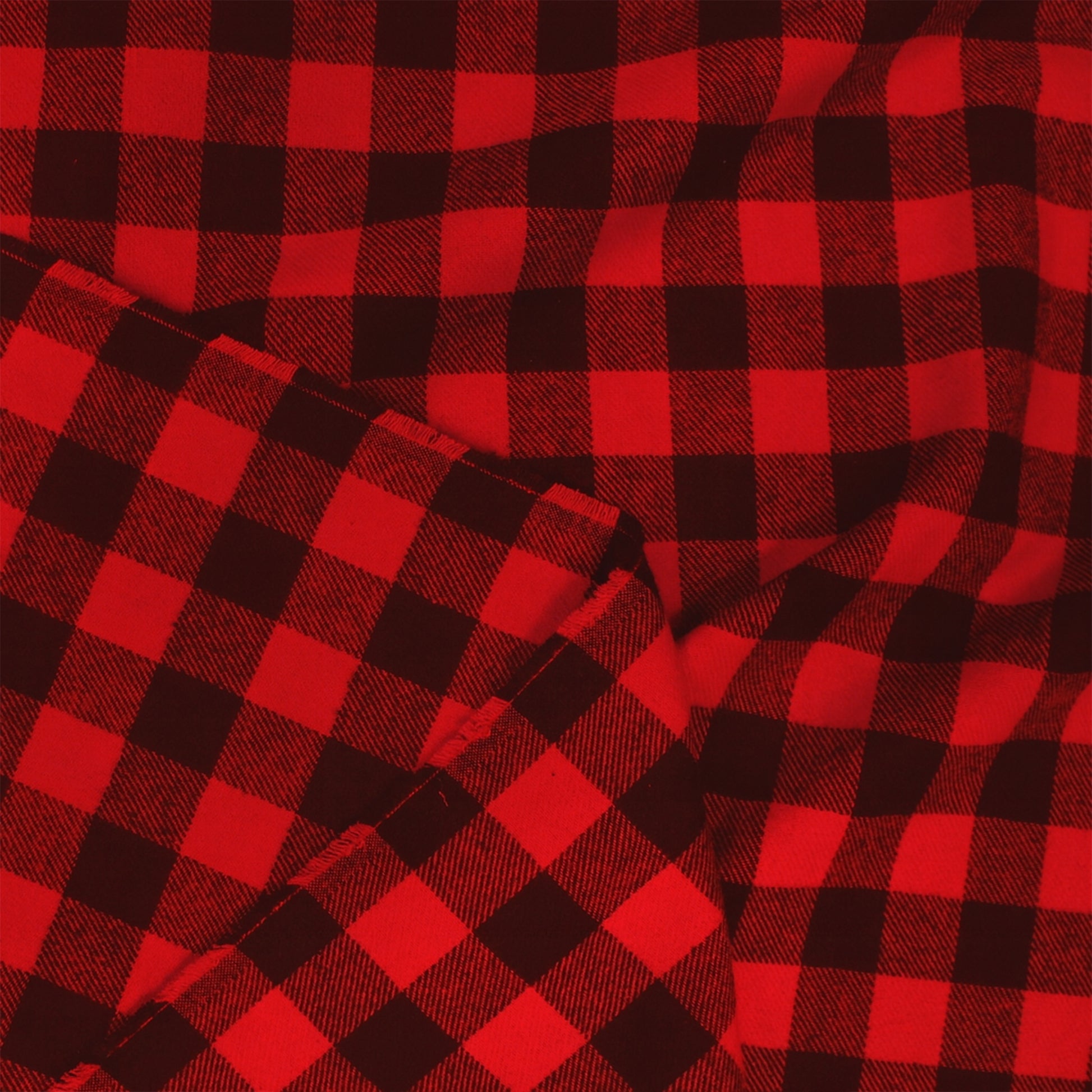 'woodsman' 100% cotton mid-weight flannel - red/black
