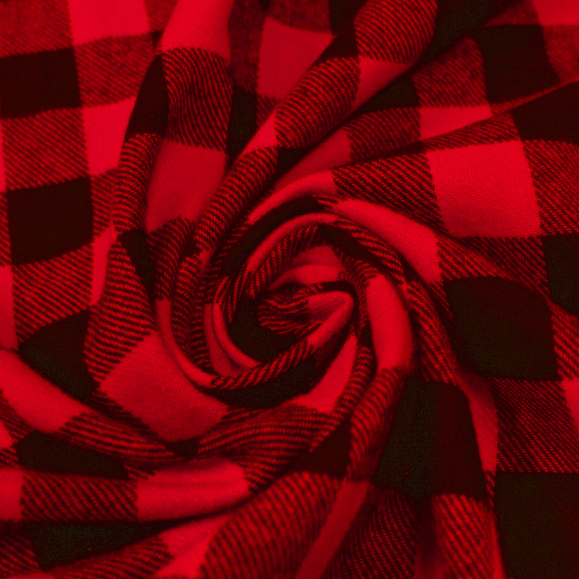 'woodsman' 100% cotton mid-weight flannel - red/black