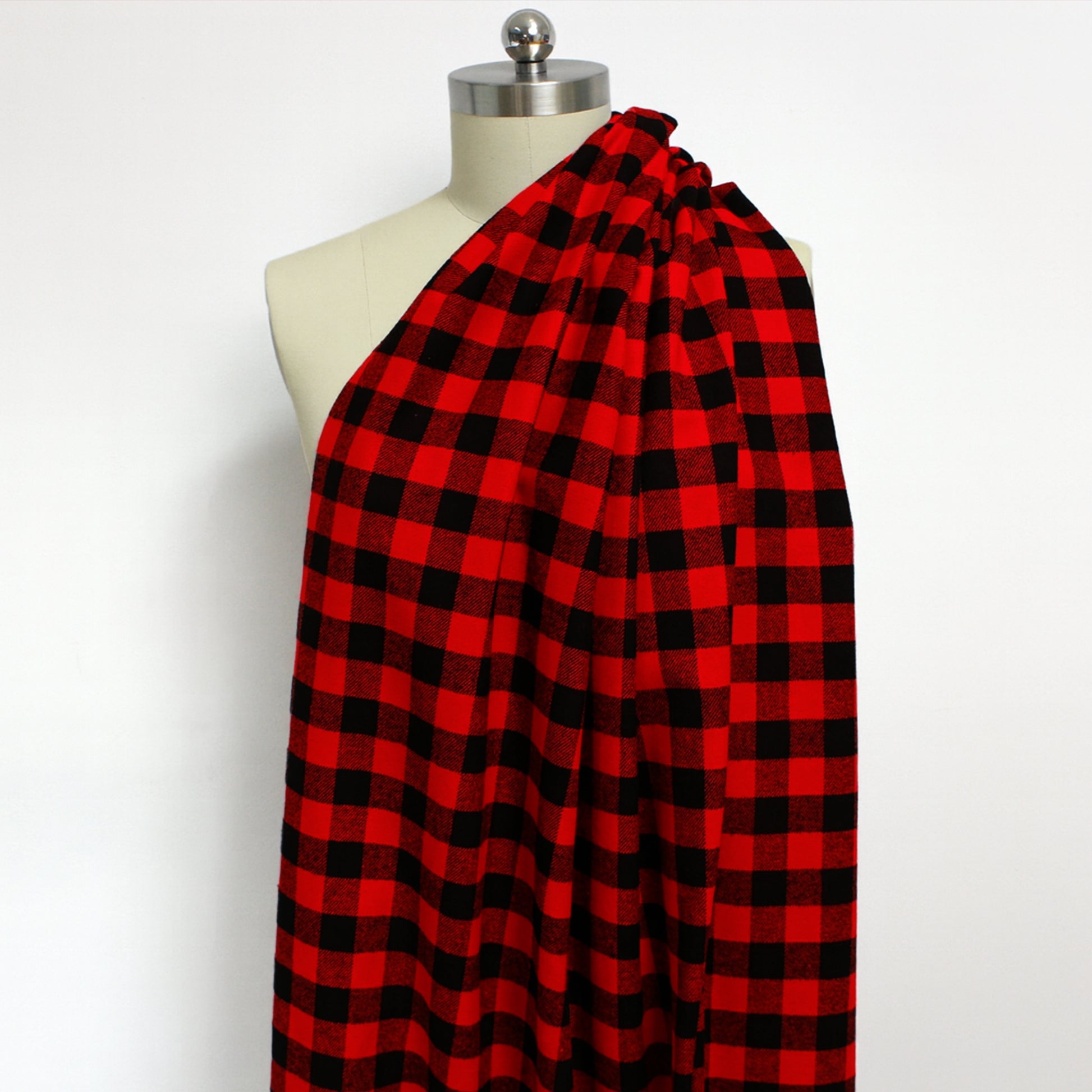 'woodsman' 100% cotton mid-weight flannel - red/black