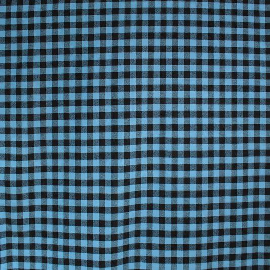 Buffalo check 100% cotton mid-weight flannel - blue/black