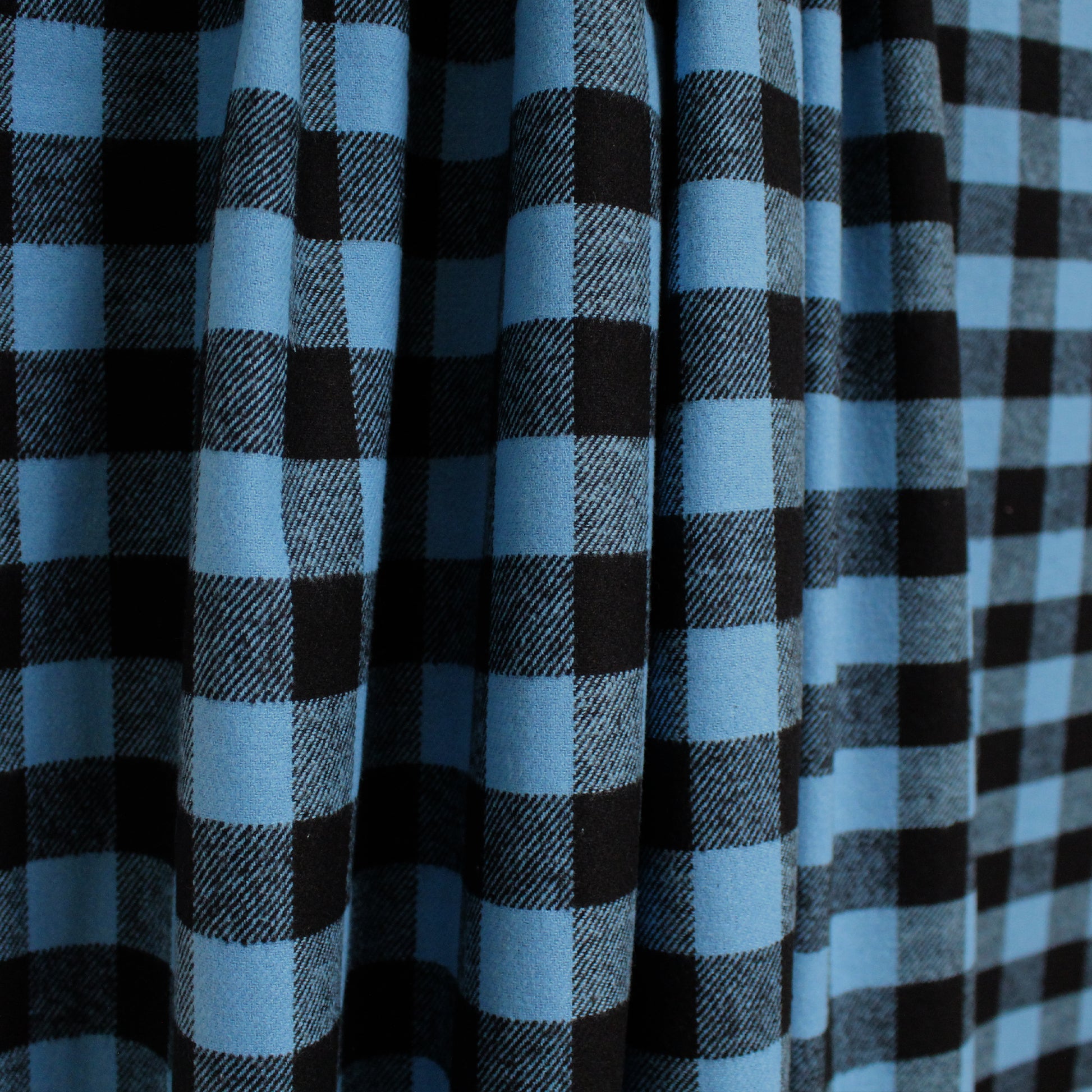Buffalo check 100% cotton mid-weight flannel - blue/black