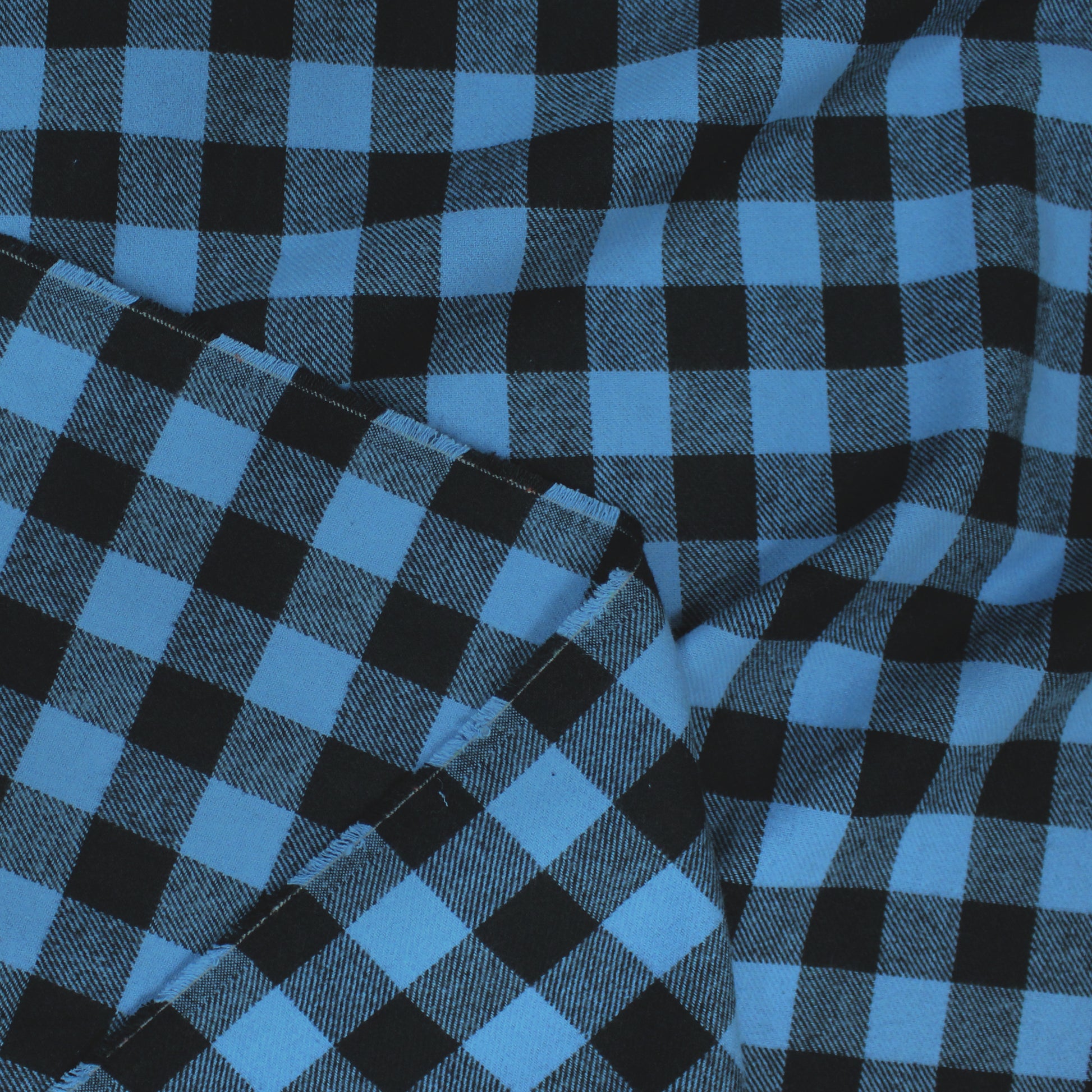 Buffalo check 100% cotton mid-weight flannel - blue/black