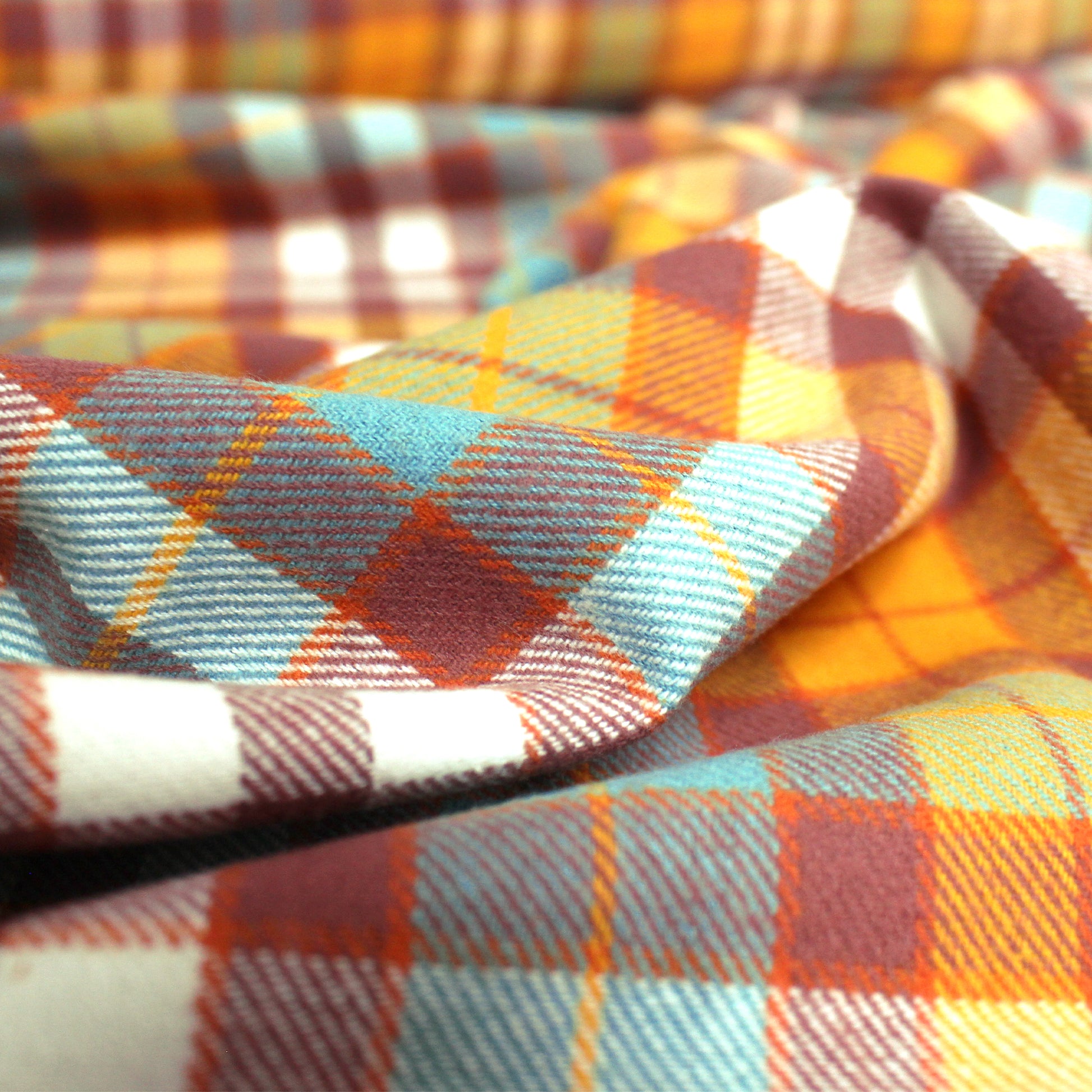 'sunrise plaid' 100% cotton mid-weight flannel