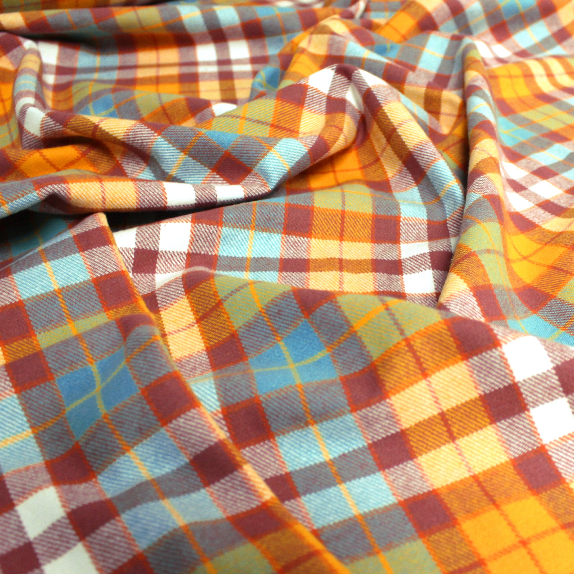 'sunrise plaid' 100% cotton mid-weight flannel
