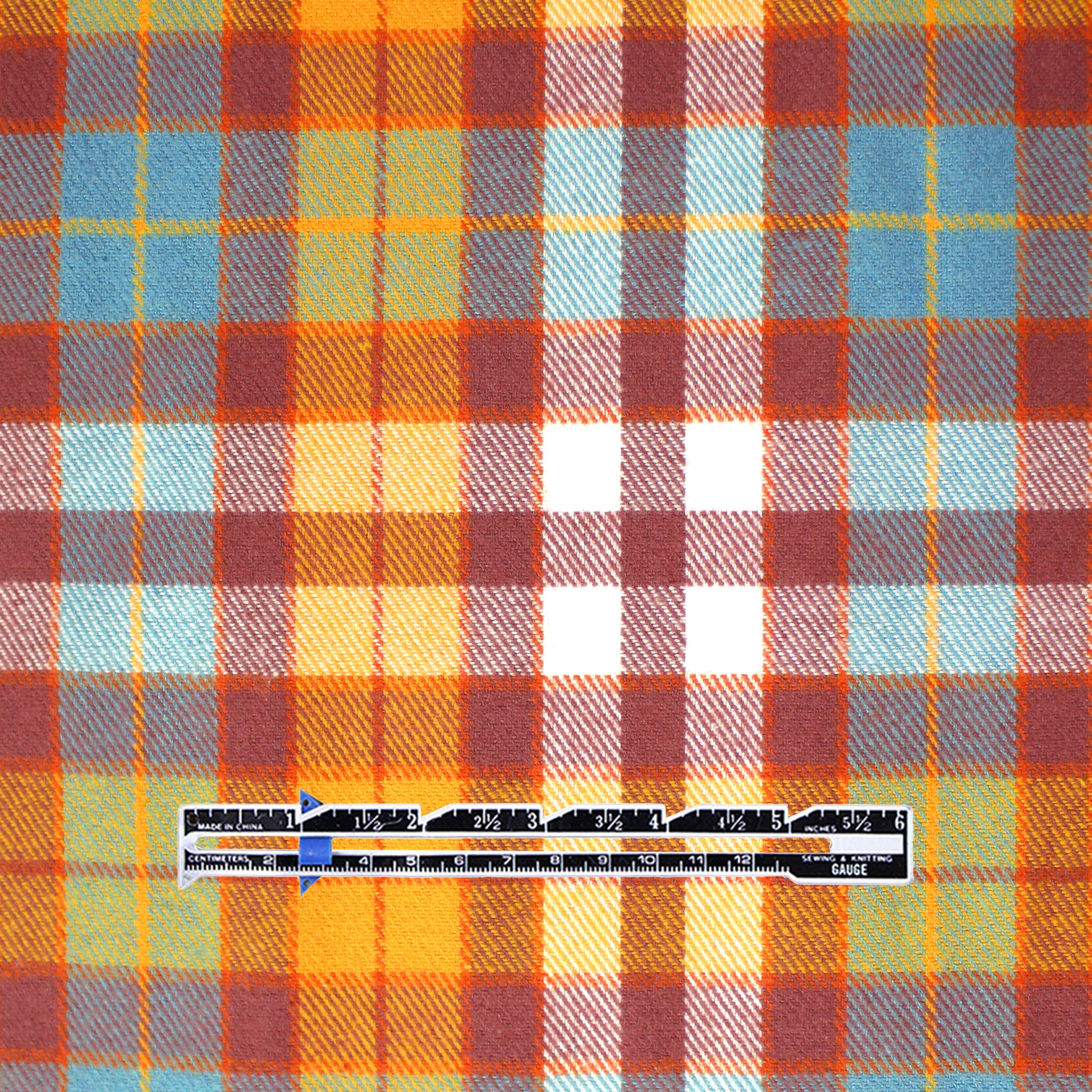 'sunrise plaid' 100% cotton mid-weight flannel