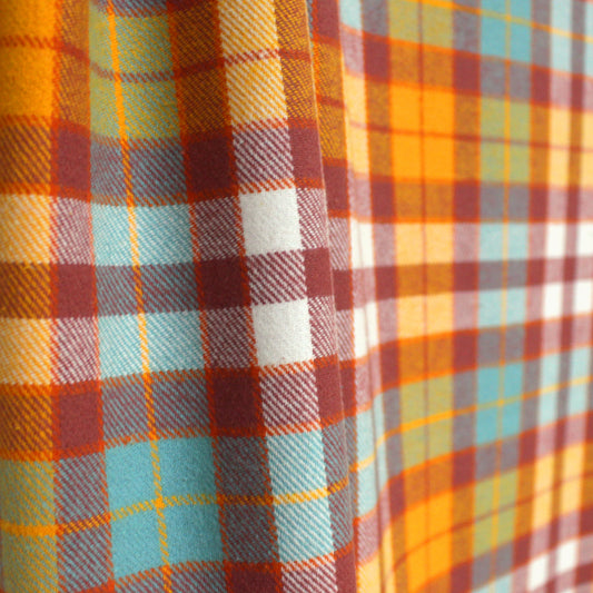 'sunrise plaid' 100% cotton mid-weight flannel