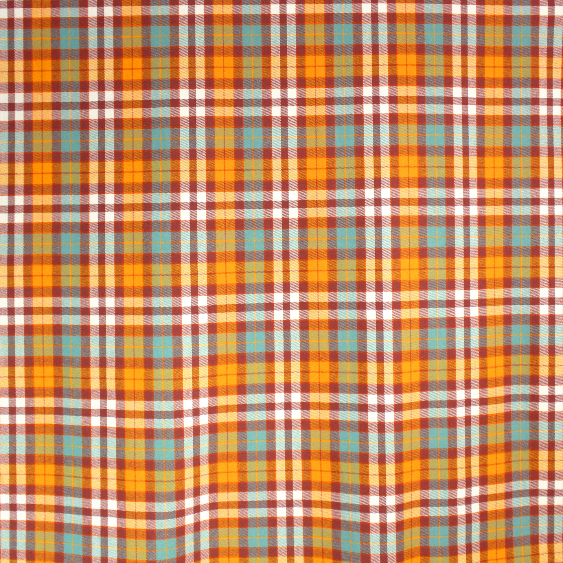 'sunrise plaid' 100% cotton mid-weight flannel