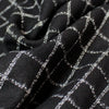 windowpane luxury brushed cotton crepe - black/white